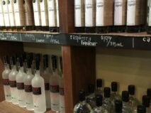 Liqueur on shelves at the Finger Lakes Distilling located on Seneca Lake within driving distance from the 1795 Acorn Inn located in Canandaigua